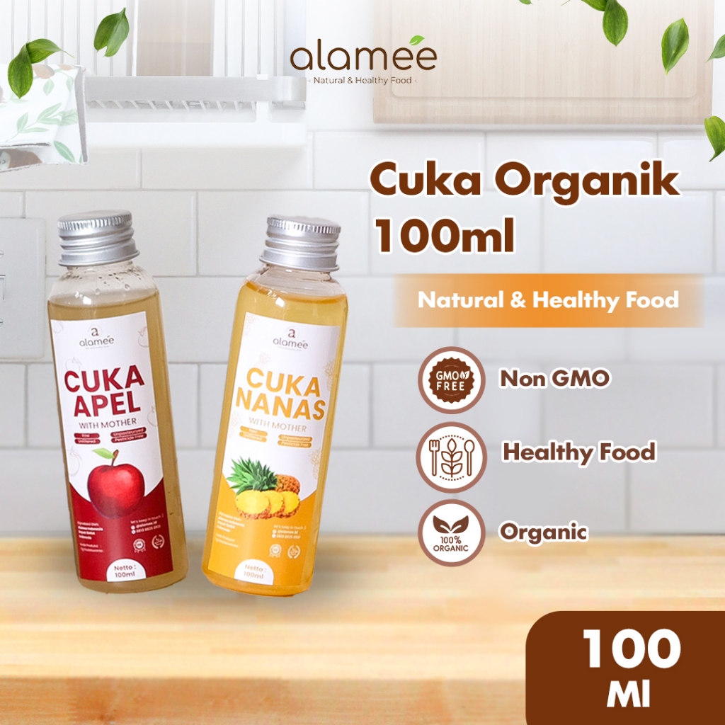 

ALAMEE Cuka Apel Nanas Original Vinegar With Mother Organik Pine Apple Cider Vinegar 100ml