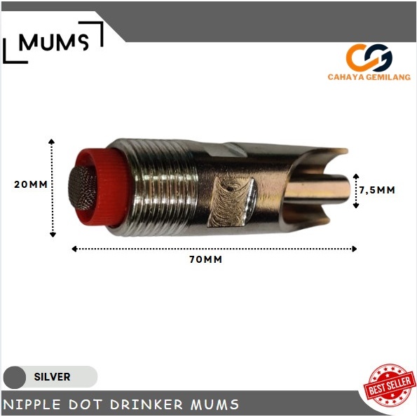 Kran Nepel Nipple Nipel Dot Alat Minum Hewan Ternak Babi Kambing Domba Otomatis Stainless Steel CGP