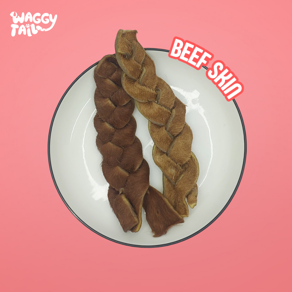 Beef Skin Knotted Waggytail dog snack anjing