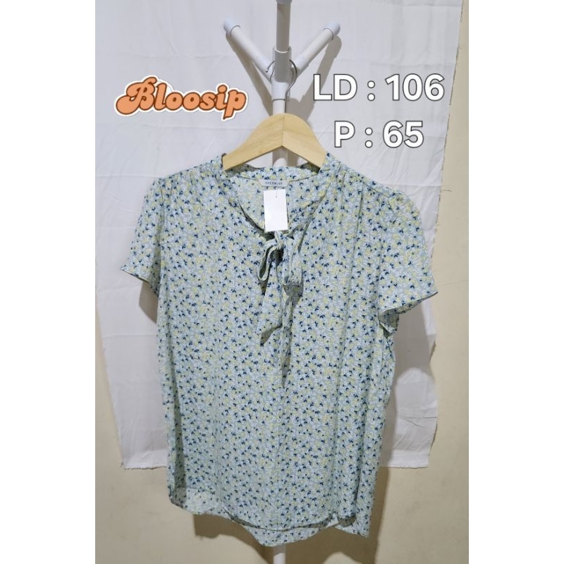Bloosip Blouse Lengan Pendek Bunga
