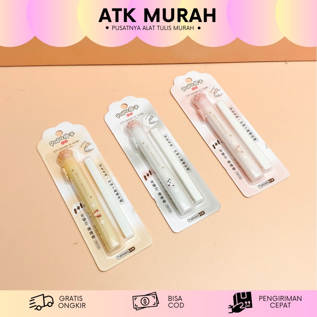 

PENGHAPUS MEKANIK TWINGGO PAPA TG-1112 ER-1476 PENCIL ERASER GEMES ALAT TULIS SEKOLAH MURAH TERJANGKAU