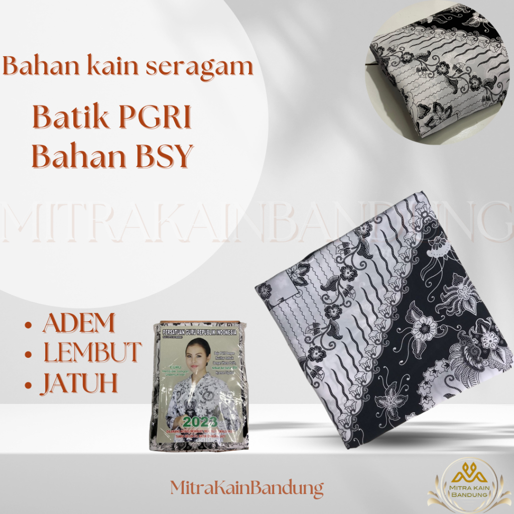 Bahan kain Batik PGRI Terbaru 2022 CV.Gunung jati / Bahan PGRI BSY/ Bahan PGRI Semi sutra/PGRI Katun