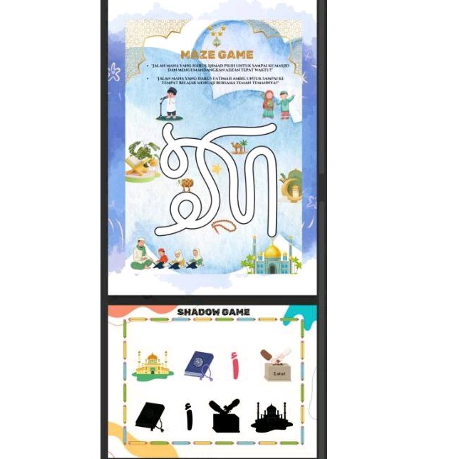 

Worksheet Maze & Shadow Game Islami Kids