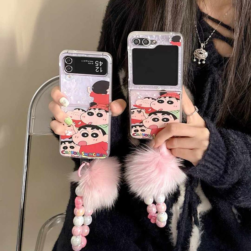 New Case Crayon Sinchan Shiro Kartun Jepang Cute With Chain Gantungan Tali Hp Imut Viral Murah TPU C