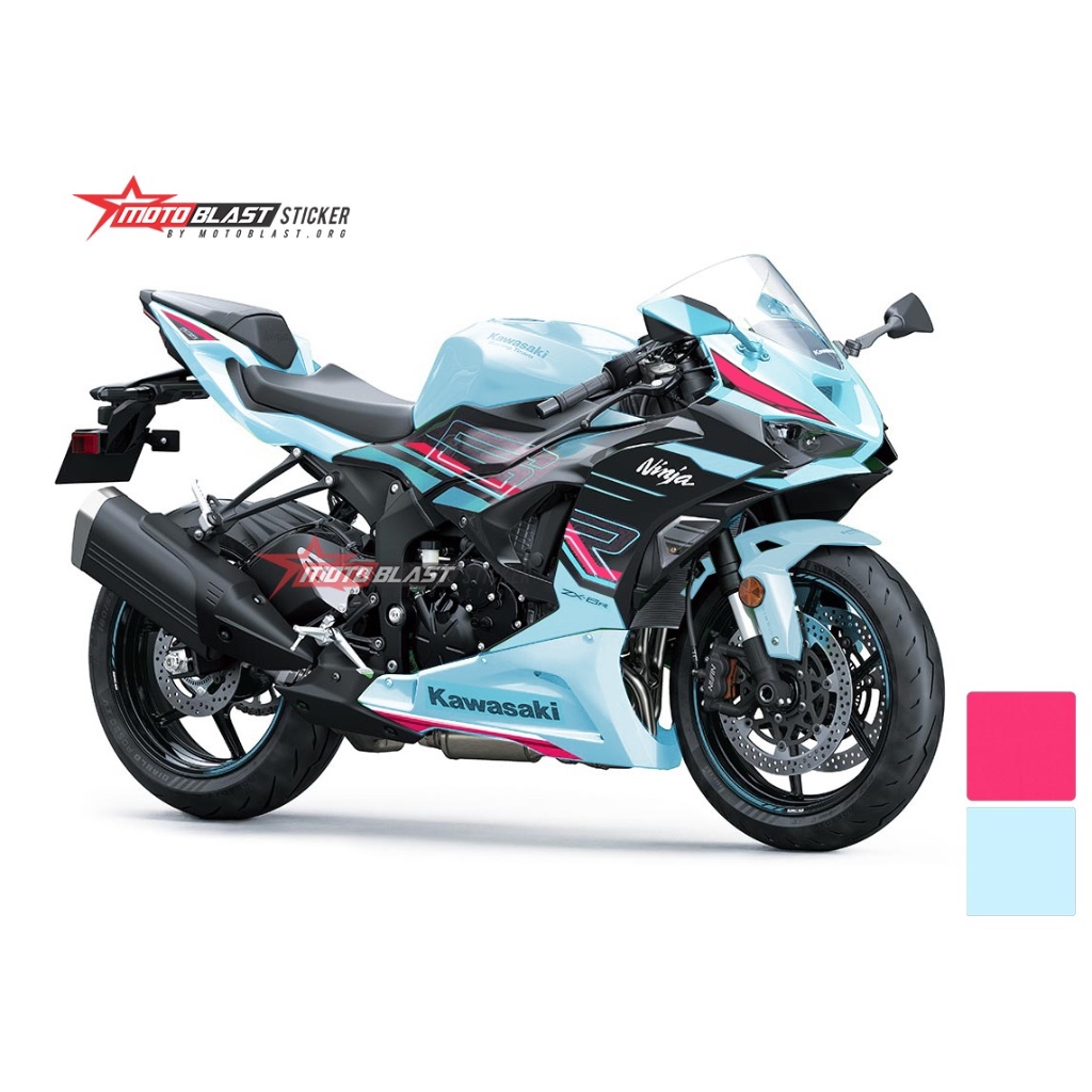 Decal Stiker ZX6R 2023-up Baby Blue Full Body Motoblast