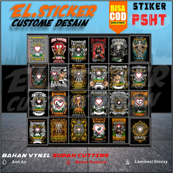 

Stiker Pack Pencak Silat PSHT Vinyl Waterproof untuk Sticker Buku Journal Casing HP Laptop Tumbler