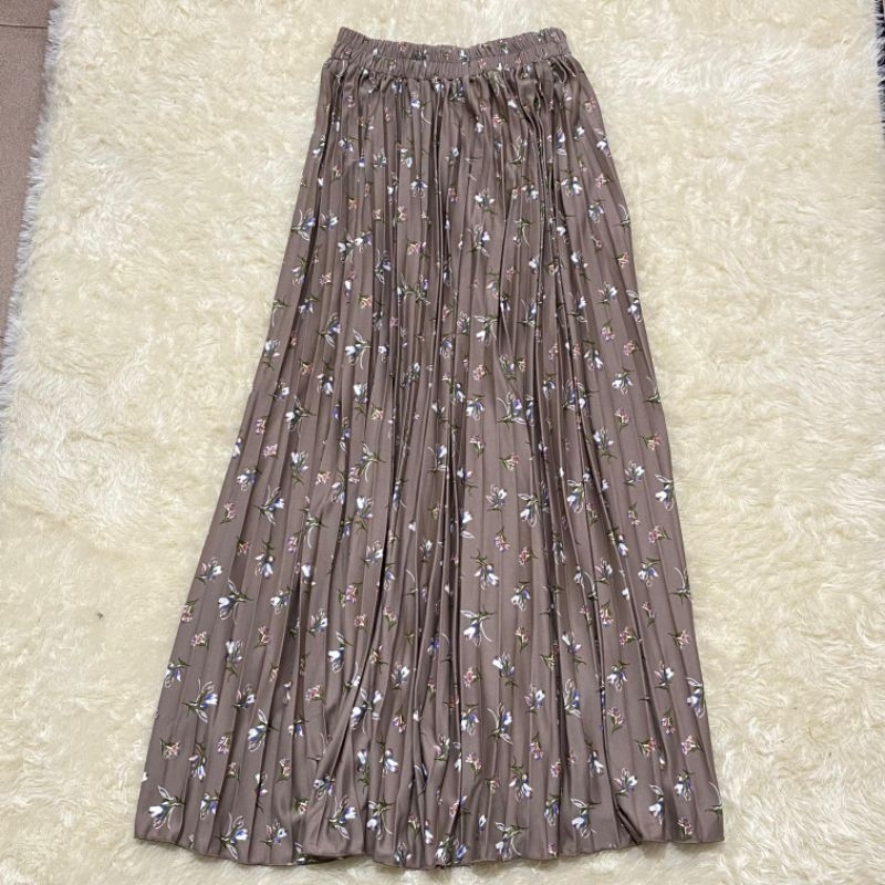 Rok Panjang Plisket/Lipit Motif Corak