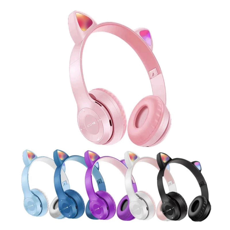 Headphone Kucing Warna-Warni / Headset Gaming Telinga Kucing