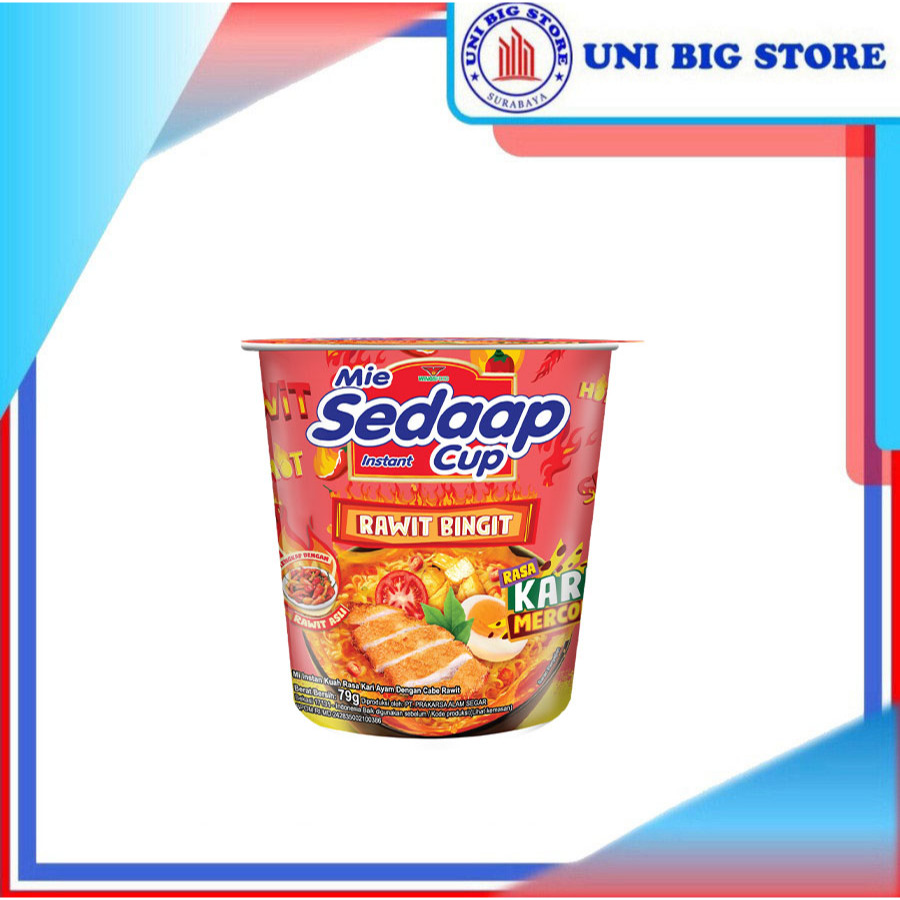 

Mie Sedaap SEDAP CUP Rawit Bingit Kari Mercon 79 gr Mi Instant Noodles