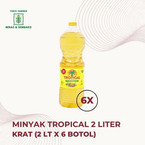 

Tropical minyak goreng 2 liter krat/dus (2 liter x 6 pcs)