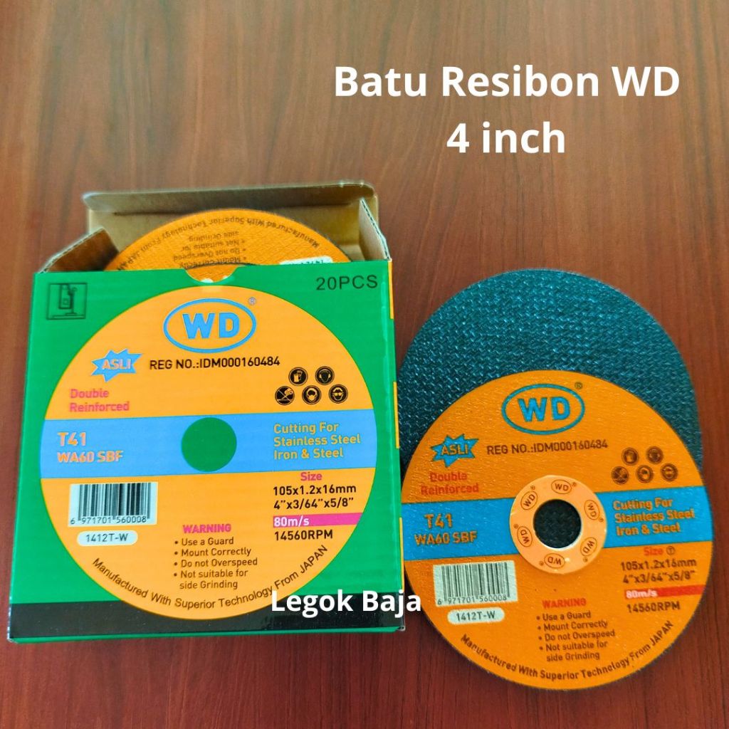 Resibon WD Batu Gurinda Potong WD Batu Gerinda WD Potong Besi - 1 box isi 20pcs