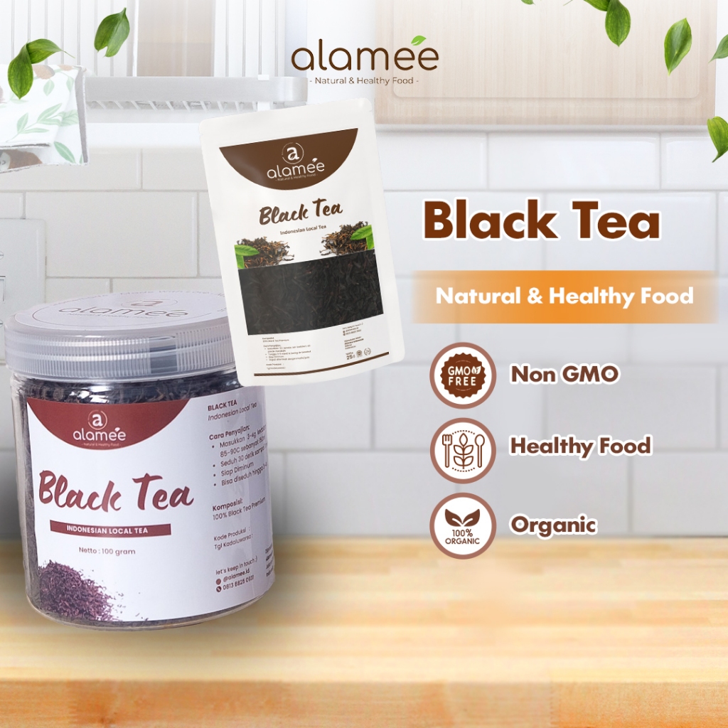 

Black Tea Teh Organic Bunga Kering Hitam Dried Alami Organik Herbal