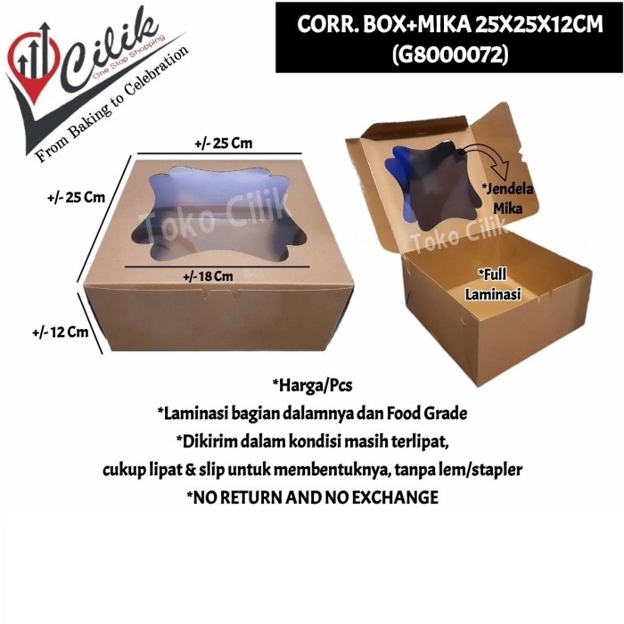 corrugated+box+jendela+mika+25x25x12cm+dus+kraft+kemasan+gift+kado