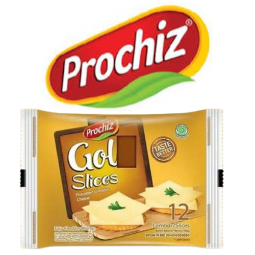 

Keju Prochiz Gold Slice Cheddar Cheese 156 gr isi 12 lembar