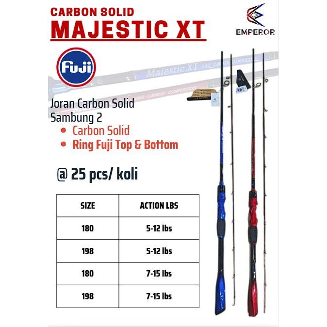 JORAN CARBON,EMPEROR MAJESTIC XT, RING FUJI TOP&BOTTOM. TOP SECTION CARBON SOLID (UKURAN CEK KETERAN
