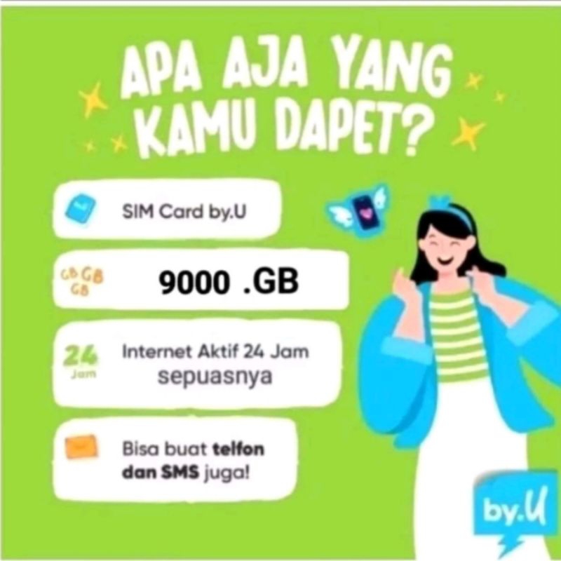 kartu perdana Byu kuota 9000GB masah aktif 5 tahun