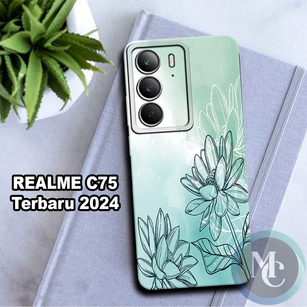 CC34/Softcase karet lentur untuk Realme C75/Motif bunga/case Realme C75/kesing Realme C75/silicon Re