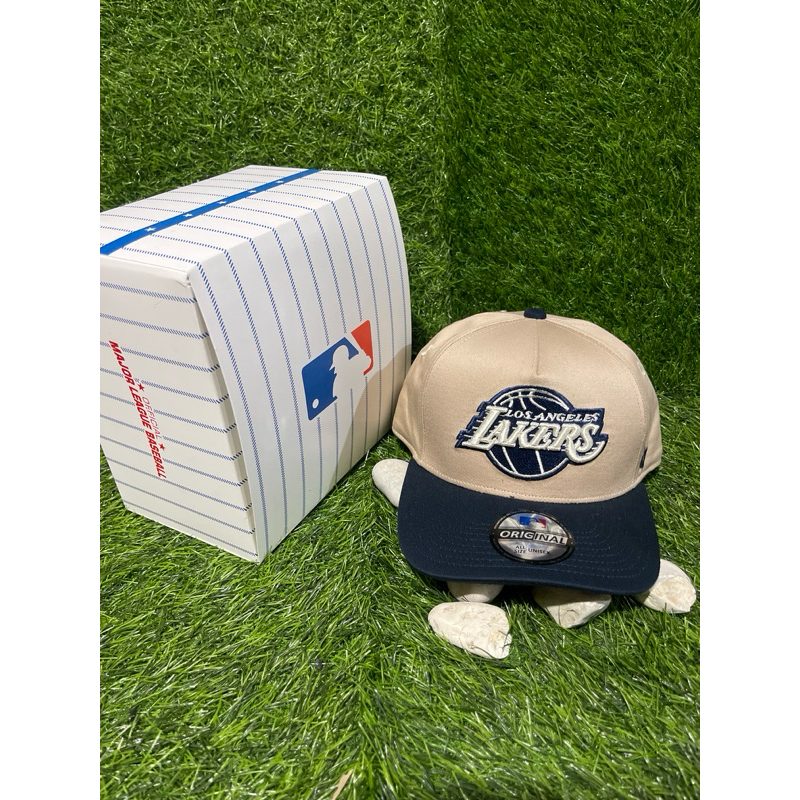 Lakers Krem Navy Bahan Krem Visor Navy Topi MLB Premium