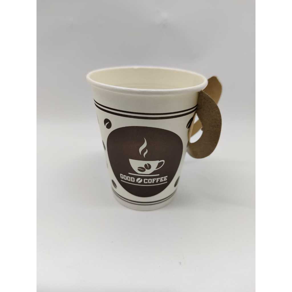 Gelas Kertas Papercup Hot Kopi 9 oz + Pegangan Gagang Handle Coffe Minuman Panas