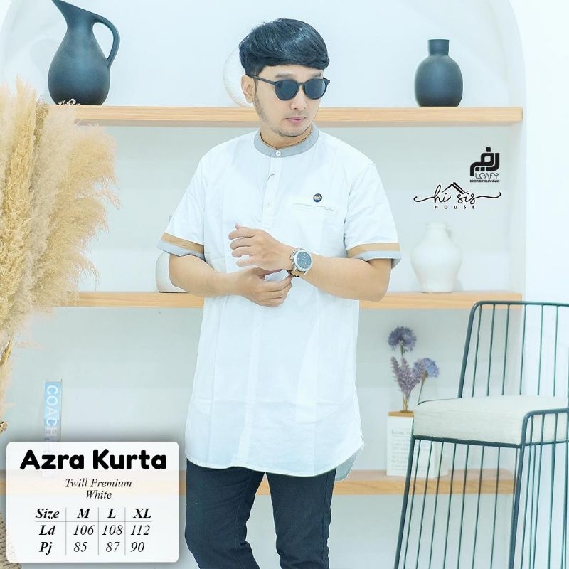 Restok Kemeja Koko Azra Kurta original leafy by hi sis