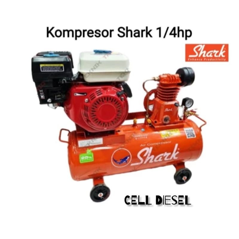Kompresor Angin SHARK 1/4 Hp + Mesin GX 200