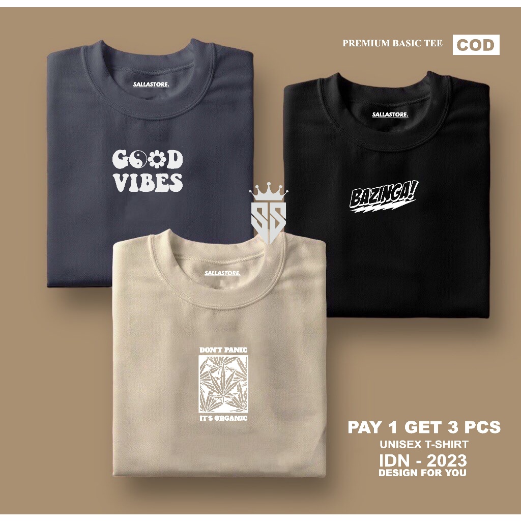 PAY 1 GET 3 PCS(PROMO COD)Nagata official shop-Kaos Distro Pria-Kaos Distro Terbaru DONT PANIC Premi