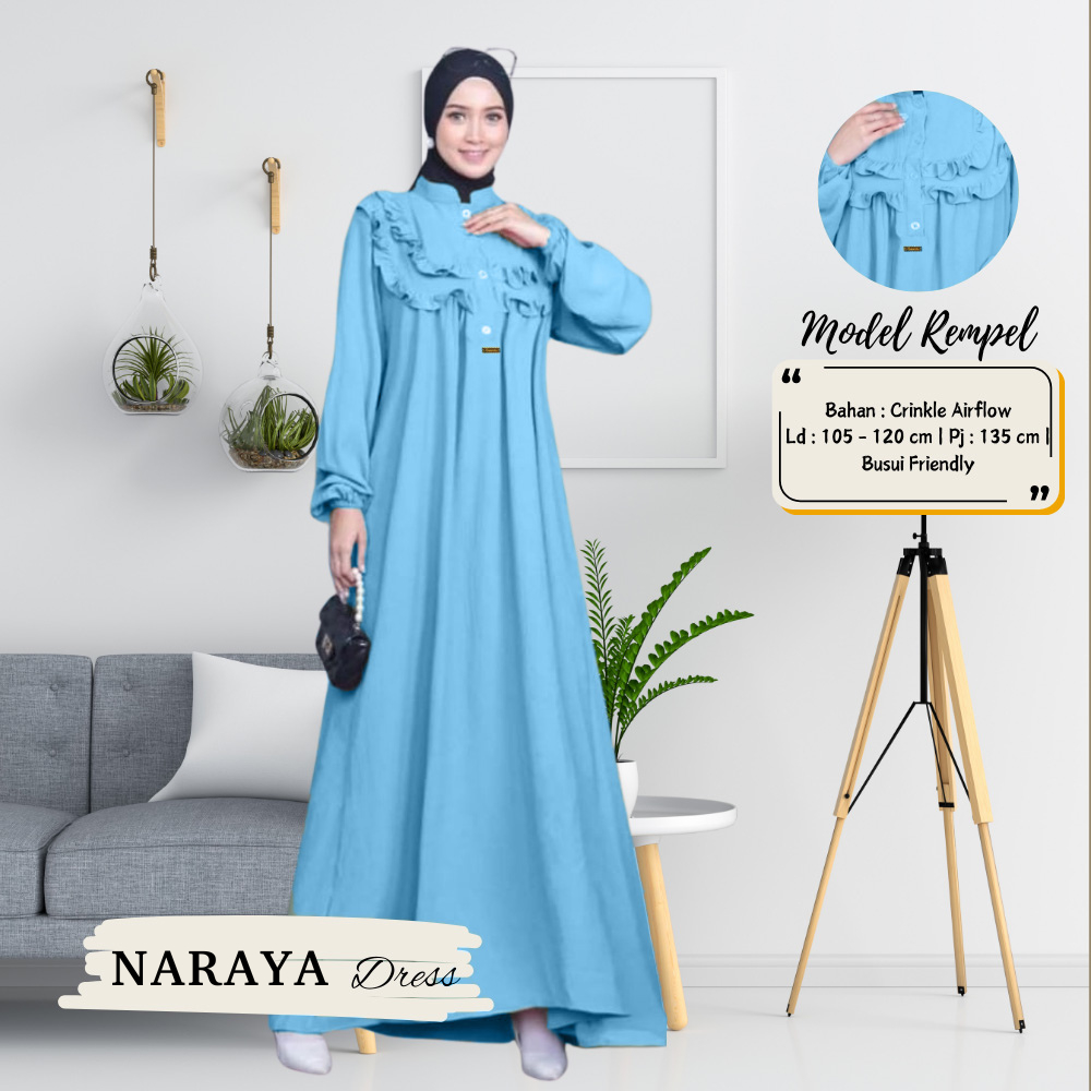 NARAYA DRESS CRINKLE / GAMIS WANITA LD 120 / GAMIS CRINKLE JUMBO TERBAGUS