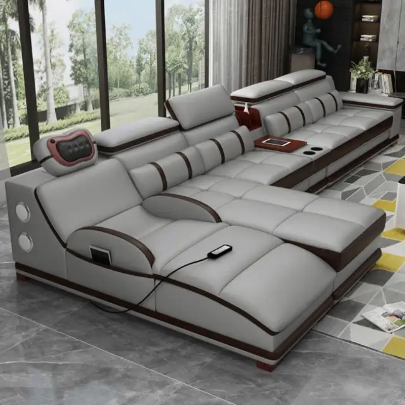 Sofa kulit bentuk L cocok untuk ruang tamu minimalis sofa tamu sofa l minimalis