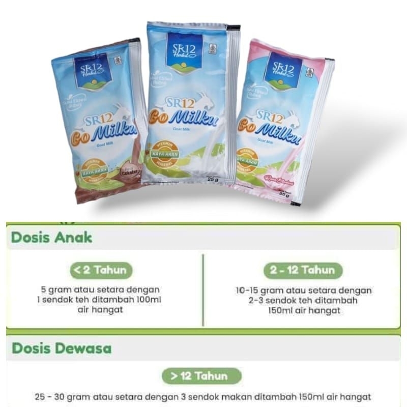 

DA Go Milku SR12 Herbal Sachet 25g Susu Kambing Etawa Asli
