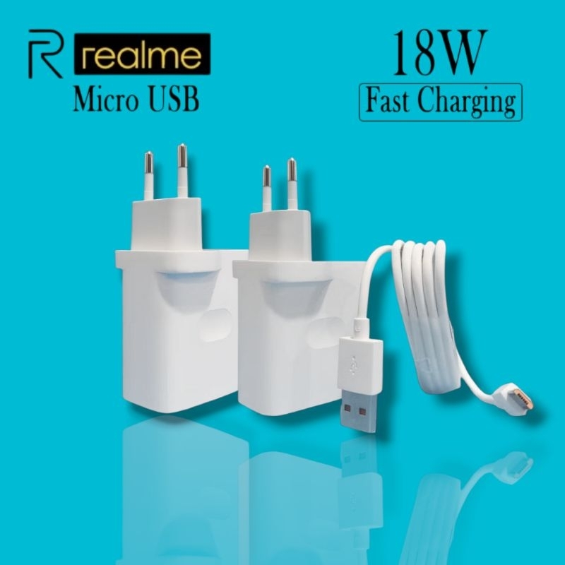 Charger Casan Realme C11 C12 C15 C20 C21 C21Y C25Y C30 C31 C33 Original 18W Micro USB Fast Charging