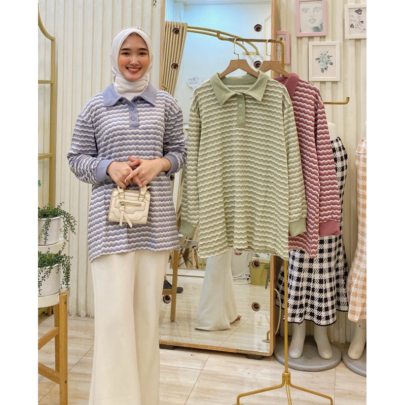 atasan wanita busui kaos knit kaos knit wanita