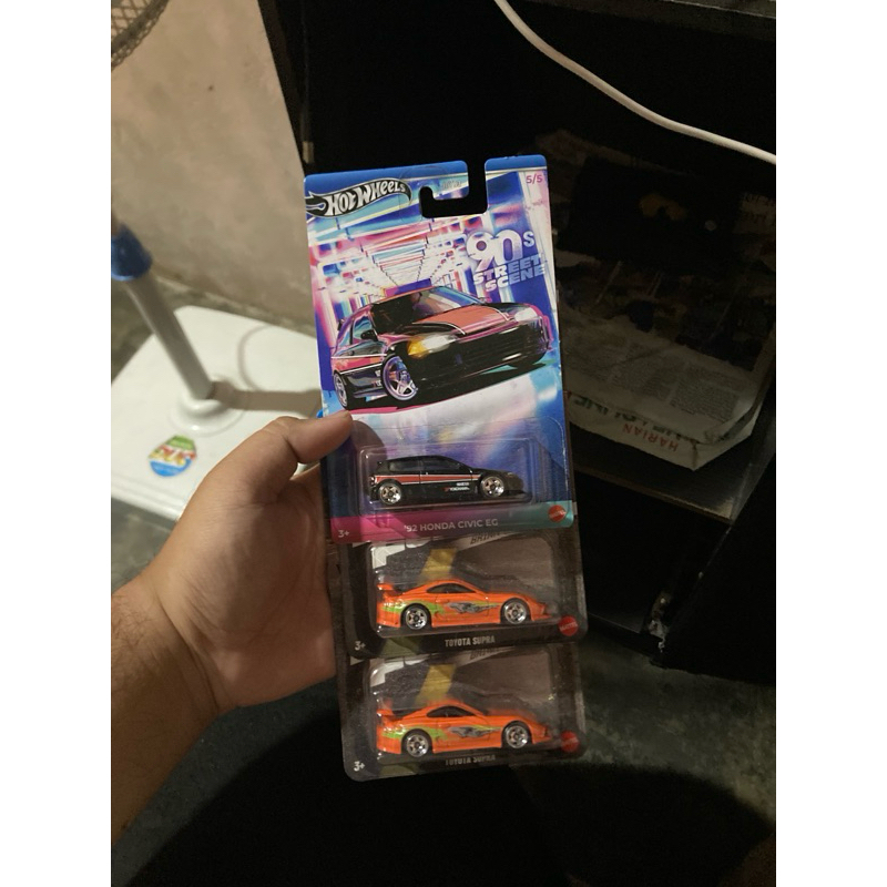 Hotwheels Civic Eg 90s + Supra fnf 2pcs