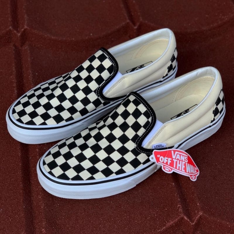 Vans Slip On Black White 100% Original Resmi PT. Navya