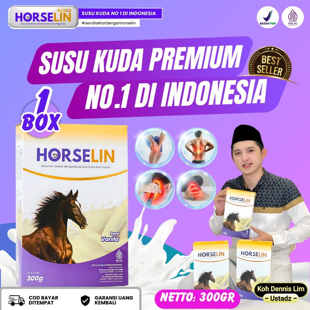 

PAKET HORSELIN 300gr Susu Kuda Premium Asli Sumbawa Original Atasi Nyeri Sendi dan Daya Tahan Tubuh