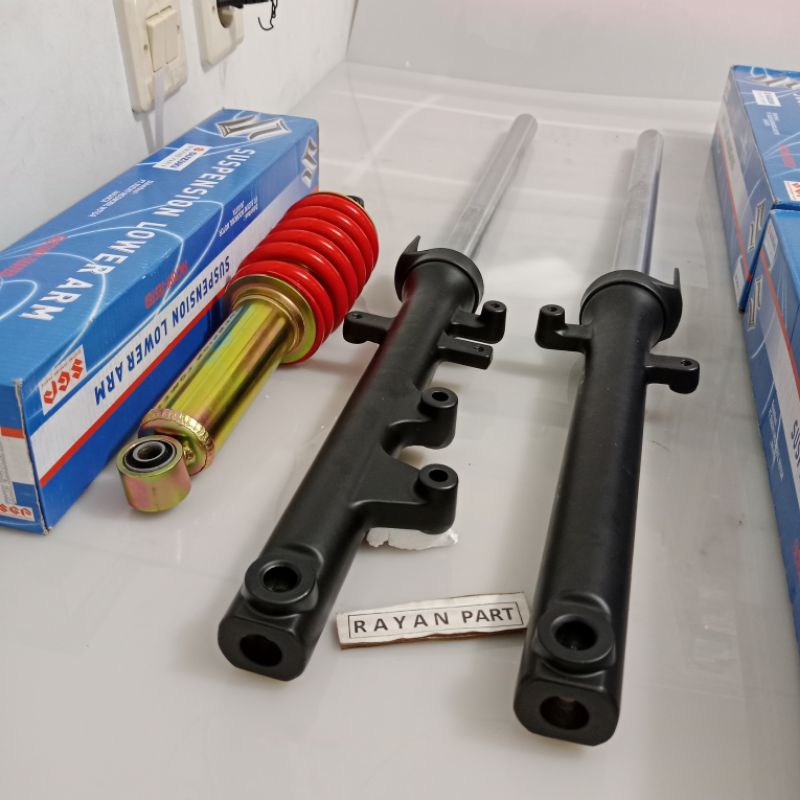 shock depan tabung plus belakang komplit suzuki satria fu satria fu150 injeksi