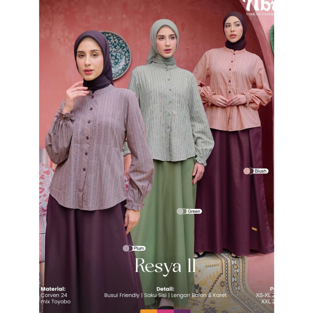 NIBRAS GAMIS RESYA 11 MUSLIM SIMPLE CANTIK TRENDI