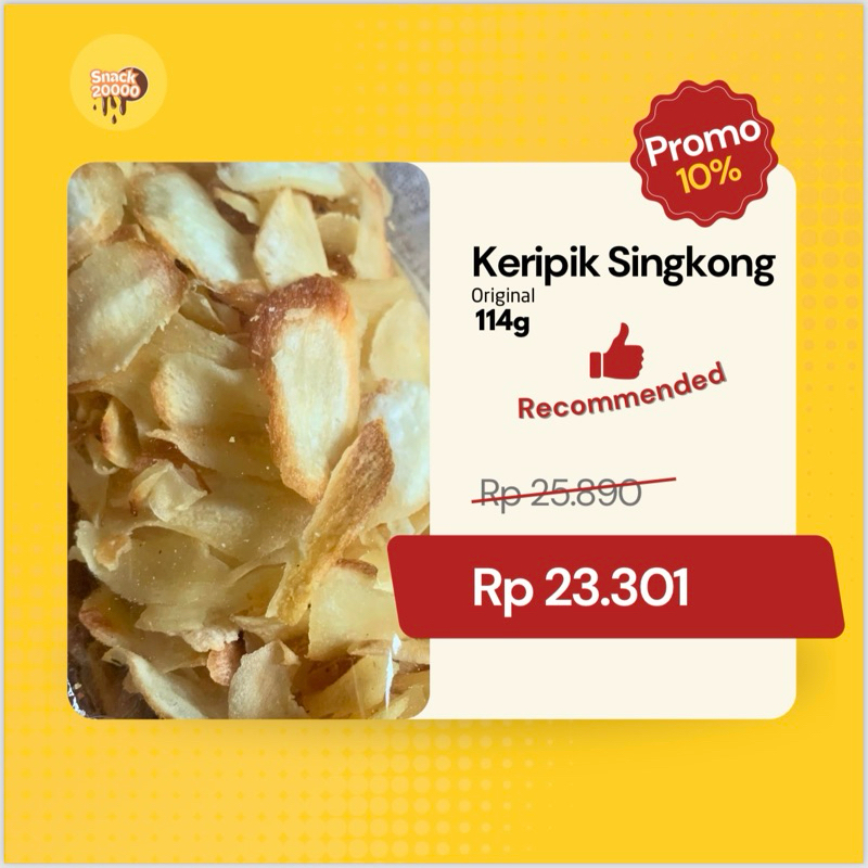 

Keripik Singkong Original 114g Bumbu Tabur Premium (FREE PACKING BUBLE DAN KARDUS PENGAMAN)