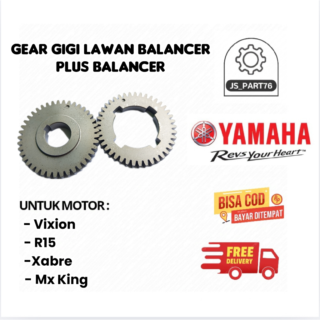 Gir Gear Gigi Lawan Balancer + Plus Balancer Yamaha Vixion Old  New  R15  Xabre Mx King Asli