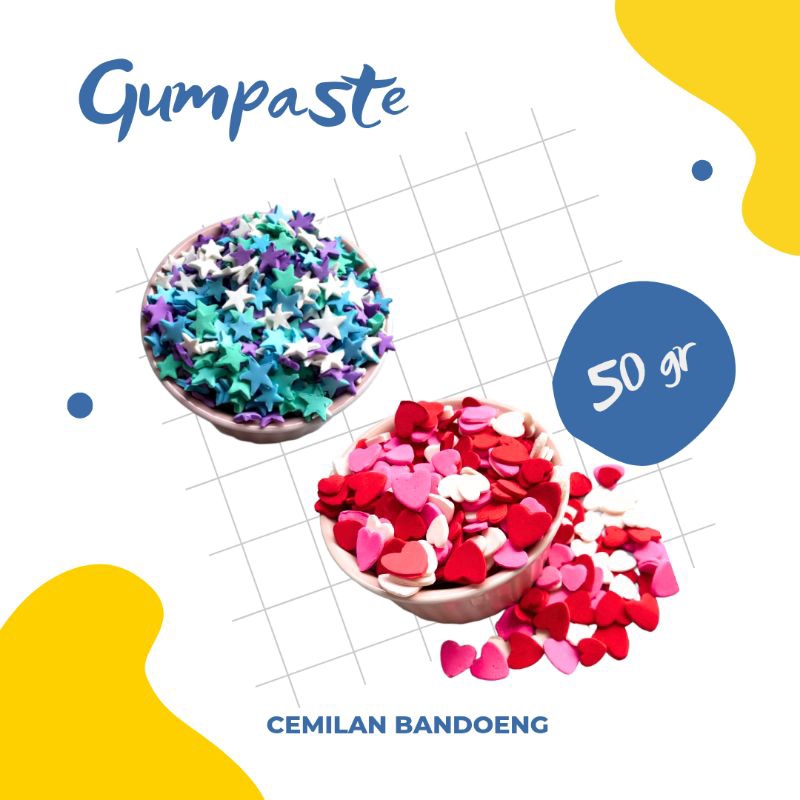 

HIASAN KUE GUMPASTE LOVE DAN STAR 50GR