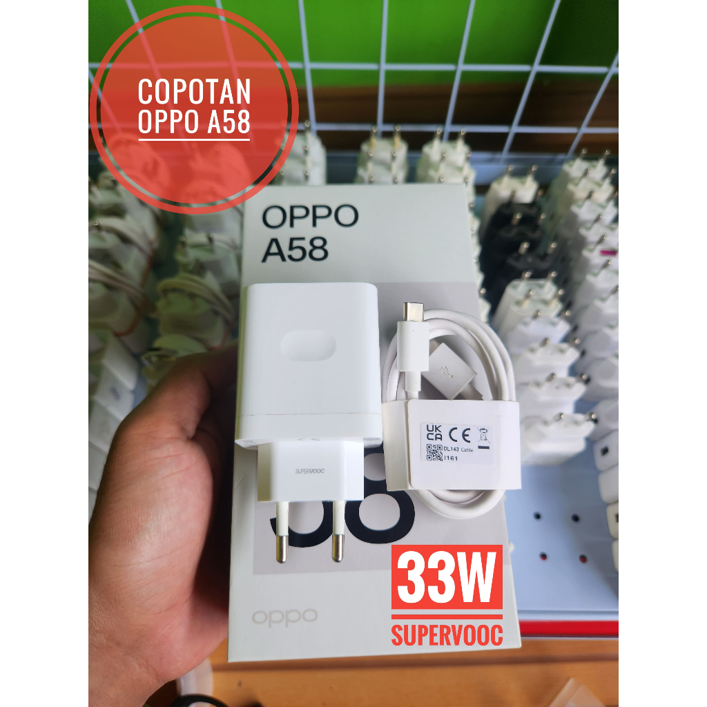 Charger Oppo A58 Ori Copotan 33Watt SuperVooc Made in Indonesia