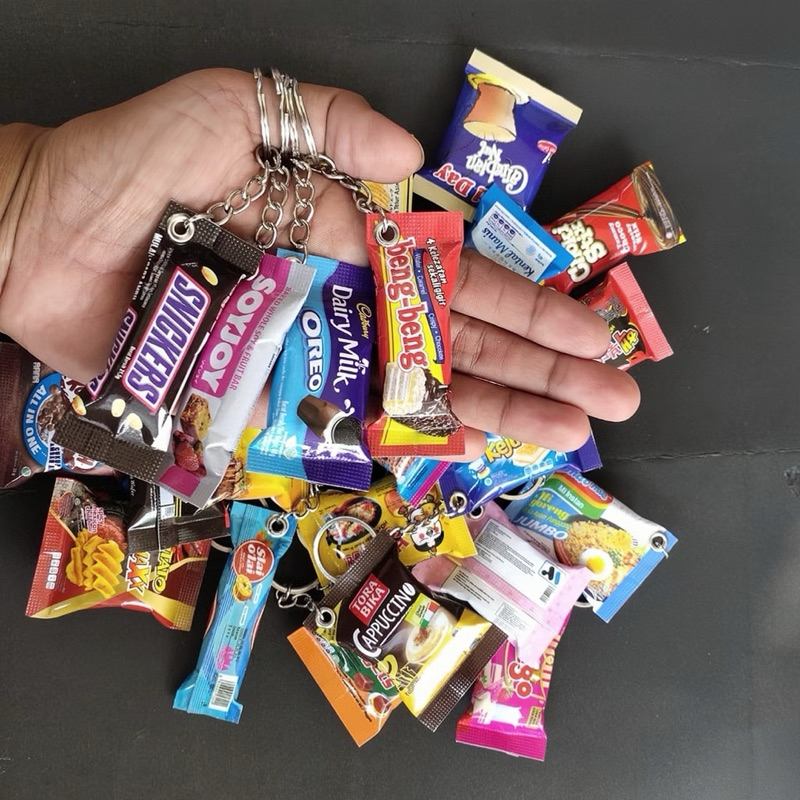 [ECER] Gantungan Kunci Replica Snack / Gantungan Kunci Unik / gantungan kunci Snack mix / GANTUNGAN 