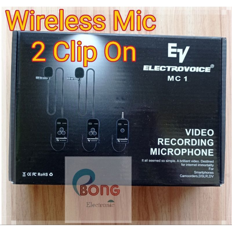Wireless 2 Mic Clip On " EV " MiC - 1