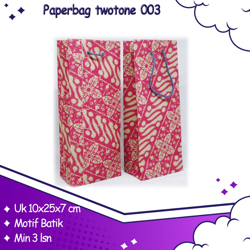 

Paperbag Souvenir Motif Batik / Tas Souvenir / Souvenir botol / Tas Souvenir Botol