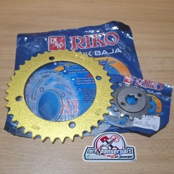 GEAR DEPAN BELAKANG KAWASAKI KLX S 150/KLX BF/D TRACKER 415-13/14 T 38/39/40/41 T GOLD RIKO