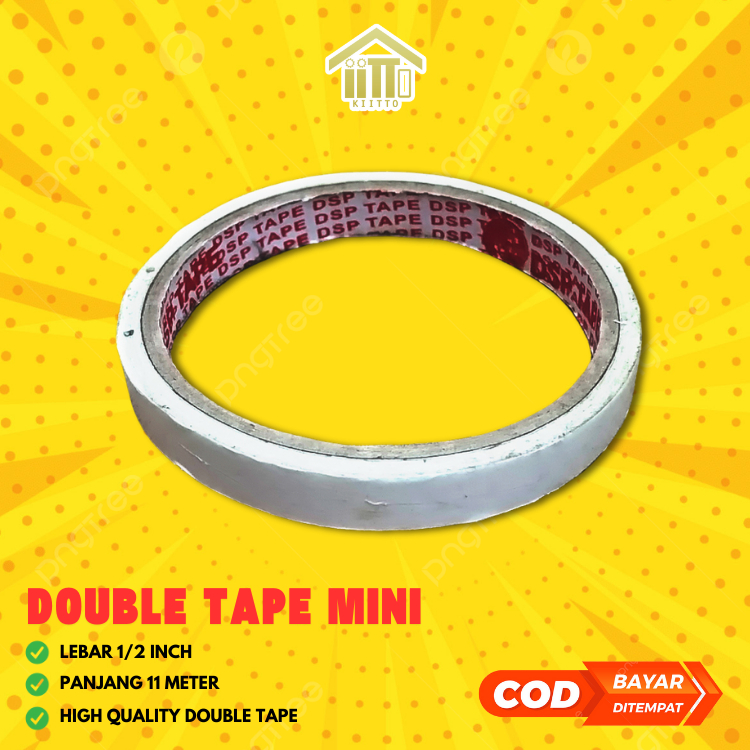 

DOUBLE TAPE 1/2 INCH / DOUBLE TAPE PEREKAT 2 SISI 12 MM X 11 M / LAKBAN 2 SISI 12 MM 1/2 INCH