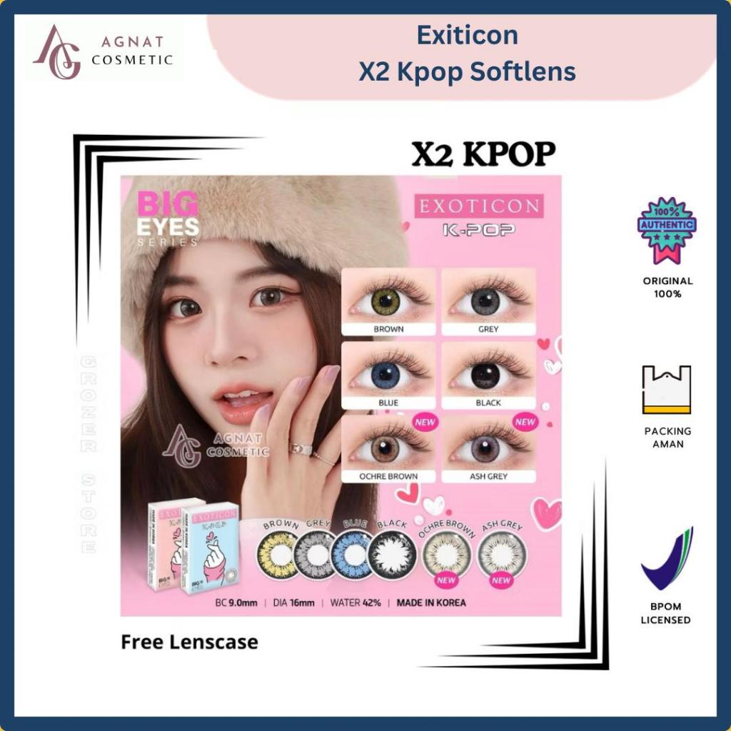 Exoticon Softlens - K-POP Ash Grey ,Brown , Ochre Brown, Black