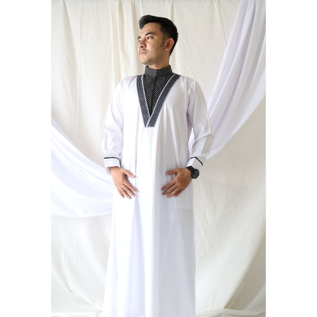 NW - Jubah Gamis Pria Putih | Jubah Premium | Jubah Gamis Dewasa | Jubah Pria Premium |