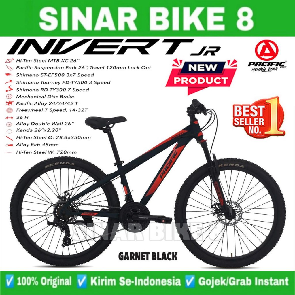 Sepeda Gunung MTB 26 Inch Pacific INVERT JR 21 Speed Disc Brake