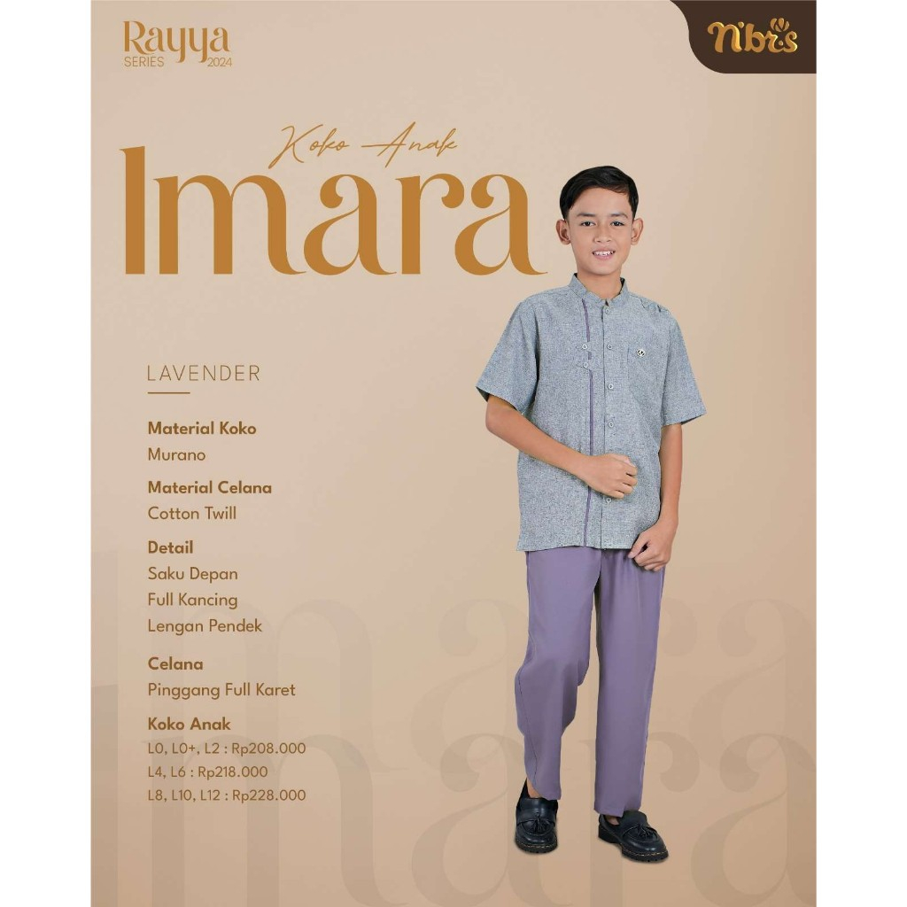 NIBRAS KOKO ANAK PROMO IMARA KOKO ANAK LAVENDER/CUCI GUDANG SETELAN ANAK LENGAN PENDEK