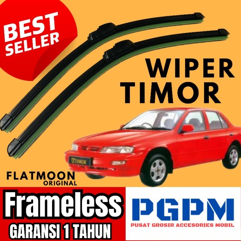 Wiper Kaca Mobil Sedan Timor Model Full Karet Merek Flatmoon Original